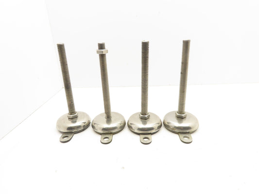 Rubber Bottom Machine Leveling Feet 3/4" Thread 7-1/2" Adjustable Set of 4