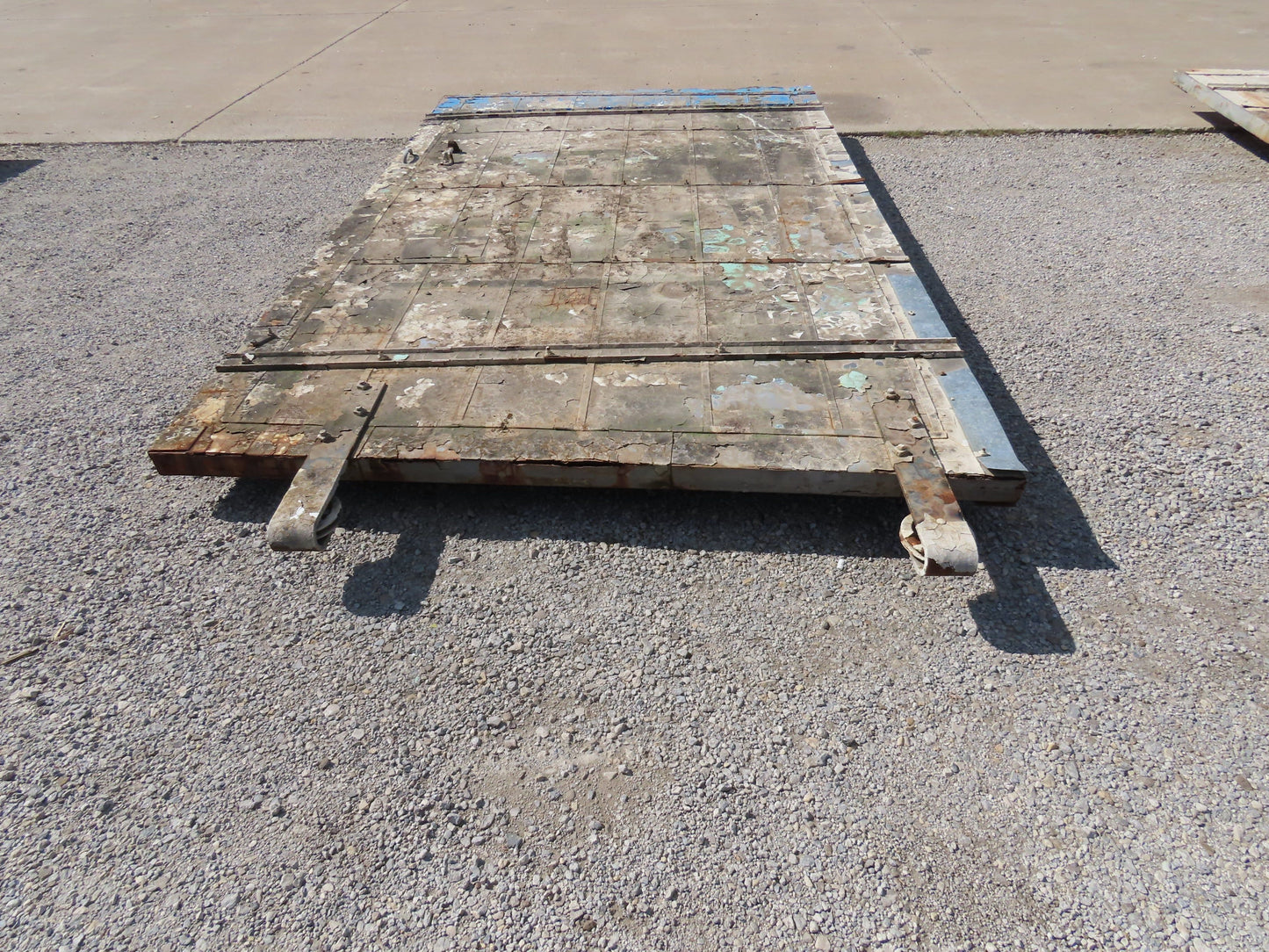 Rustic Sliding Barn Fire Door Vintage Paint Patina Metal over Wood 72"W x 10'H