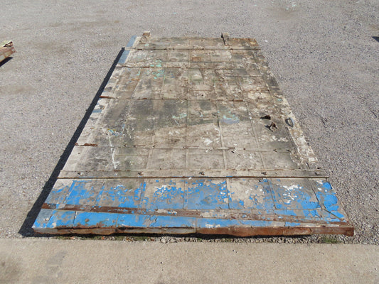 Rustic Sliding Barn Fire Door Vintage Paint Patina Metal over Wood 72"W x 10'H
