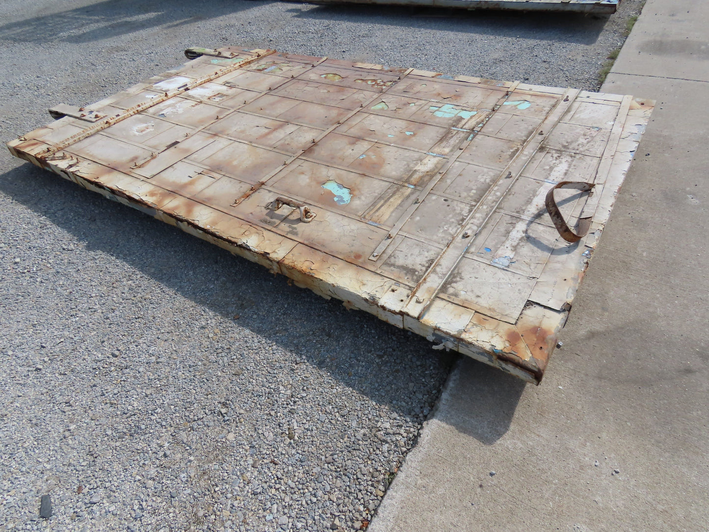 Rustic Sliding Barn Fire Door Vintage Paint Patina Metal over Wood 72"W x 10'H