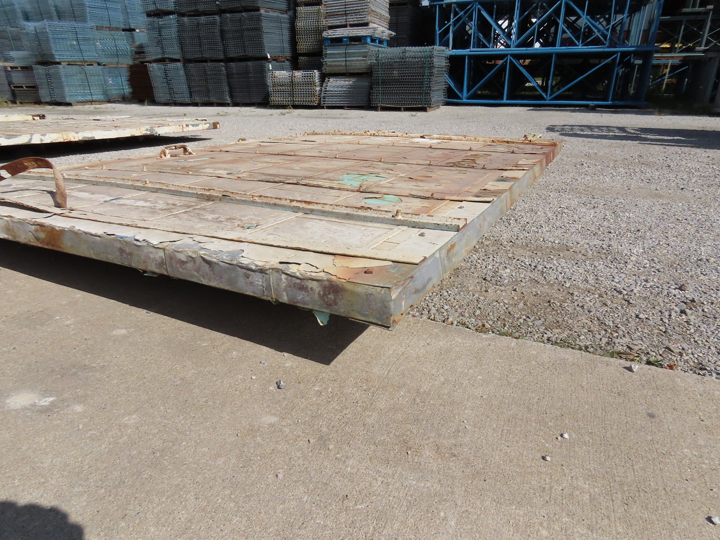 Rustic Sliding Barn Fire Door Vintage Paint Patina Metal over Wood 72"W x 10'H