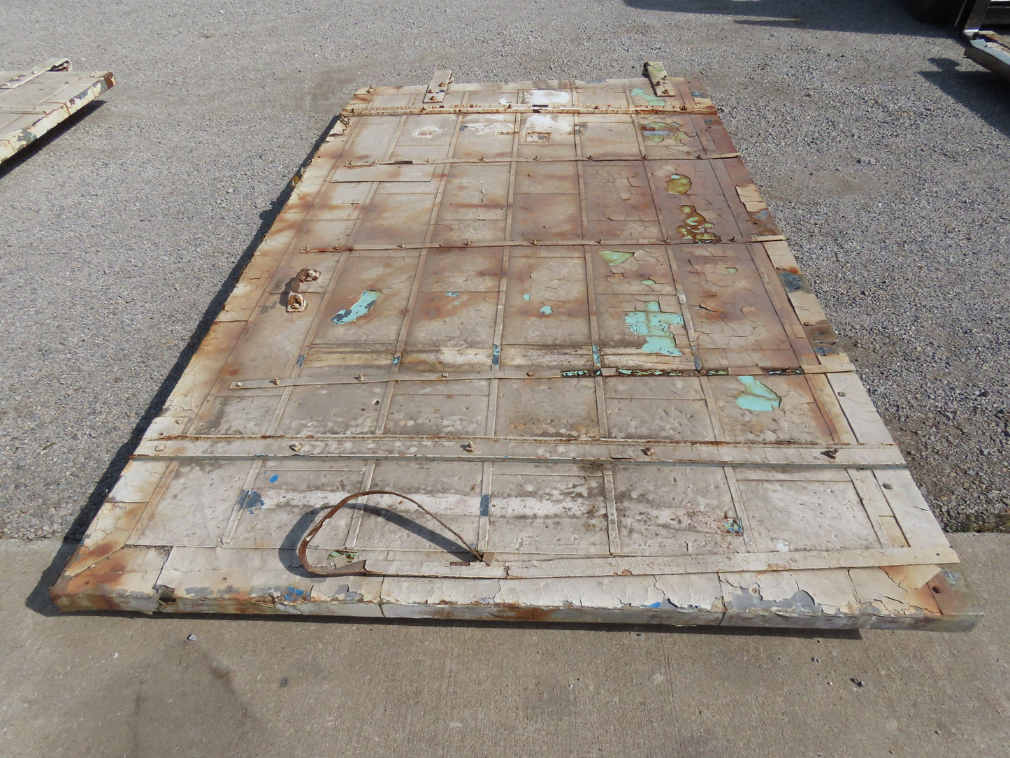 Rustic Sliding Barn Fire Door Vintage Paint Patina Metal over Wood 72"W x 10'H
