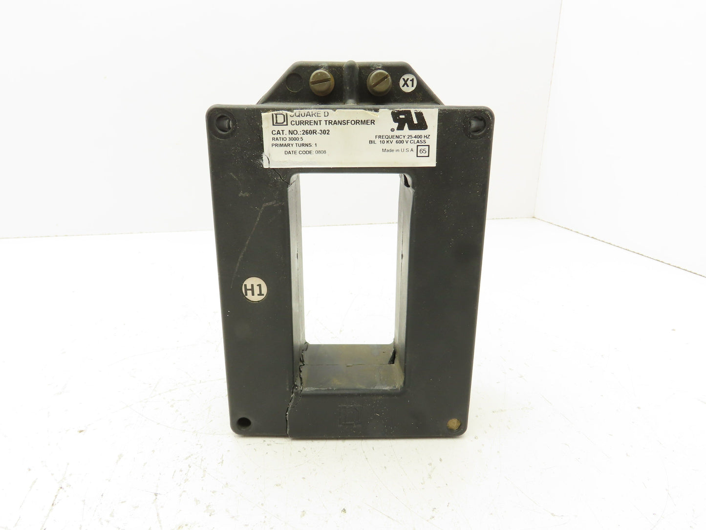 Square D 260R-302 Full Wave Current Transformer 3000:5 Ratio 600V 25-400Hz