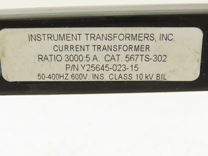 ITI 567TS-302 Full Wave Current Transformer 3000:5 Ratio 600V 25-400Hz