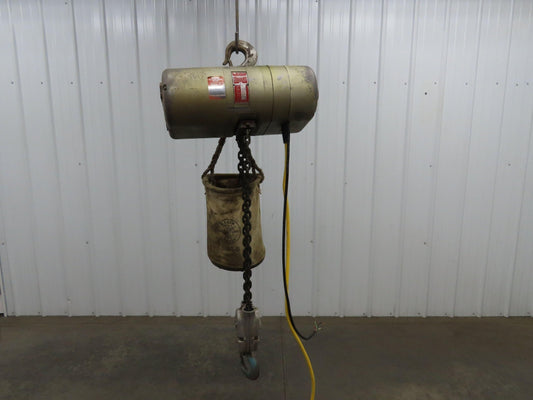 CM Lodestar RR Electric Chain Hoist 2 Ton 16 FPM 27' Lift  575 Volt 3PH