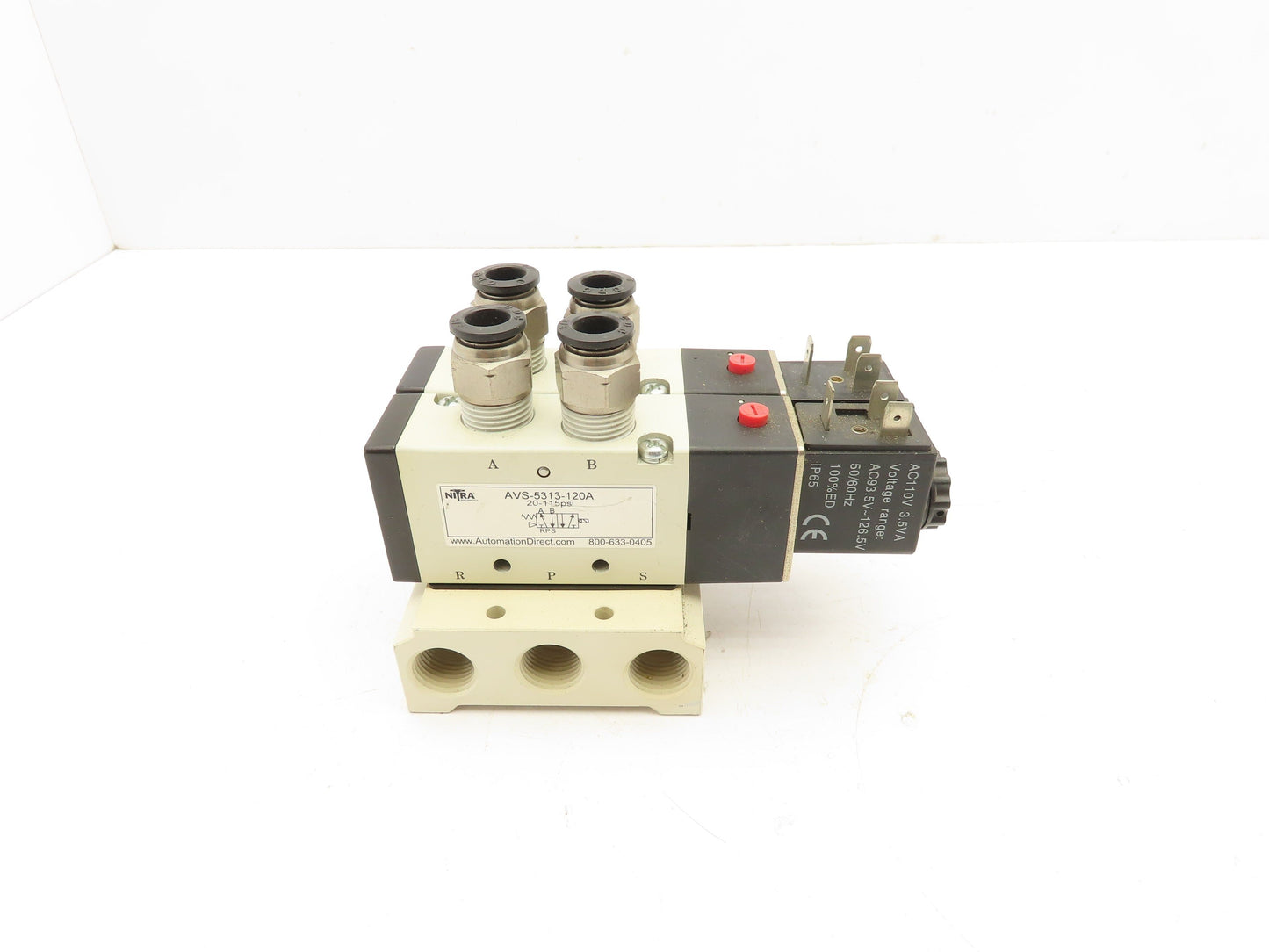 Nitra AVS-5313-120A Solenoid Valve 2-Station Manifold 110V 3/8" NPT