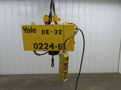 Yale KEL Electric Chain Hoist 1/2 Ton 16 FPM 9' Lift 110 Volt Manual Trolley