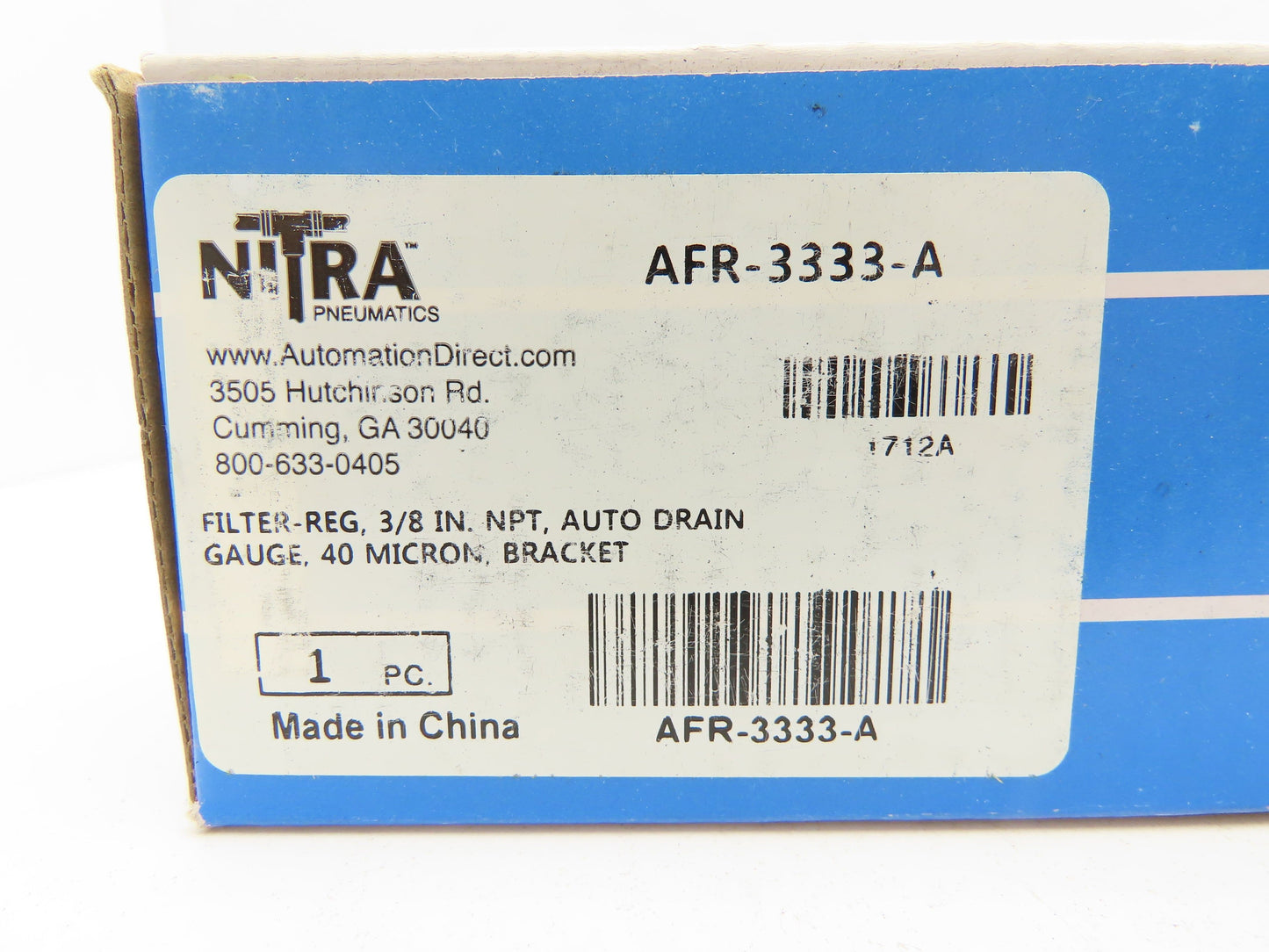 Nitra AFR-3333-A Pneumatic Filter Regulator 3/8" NPT