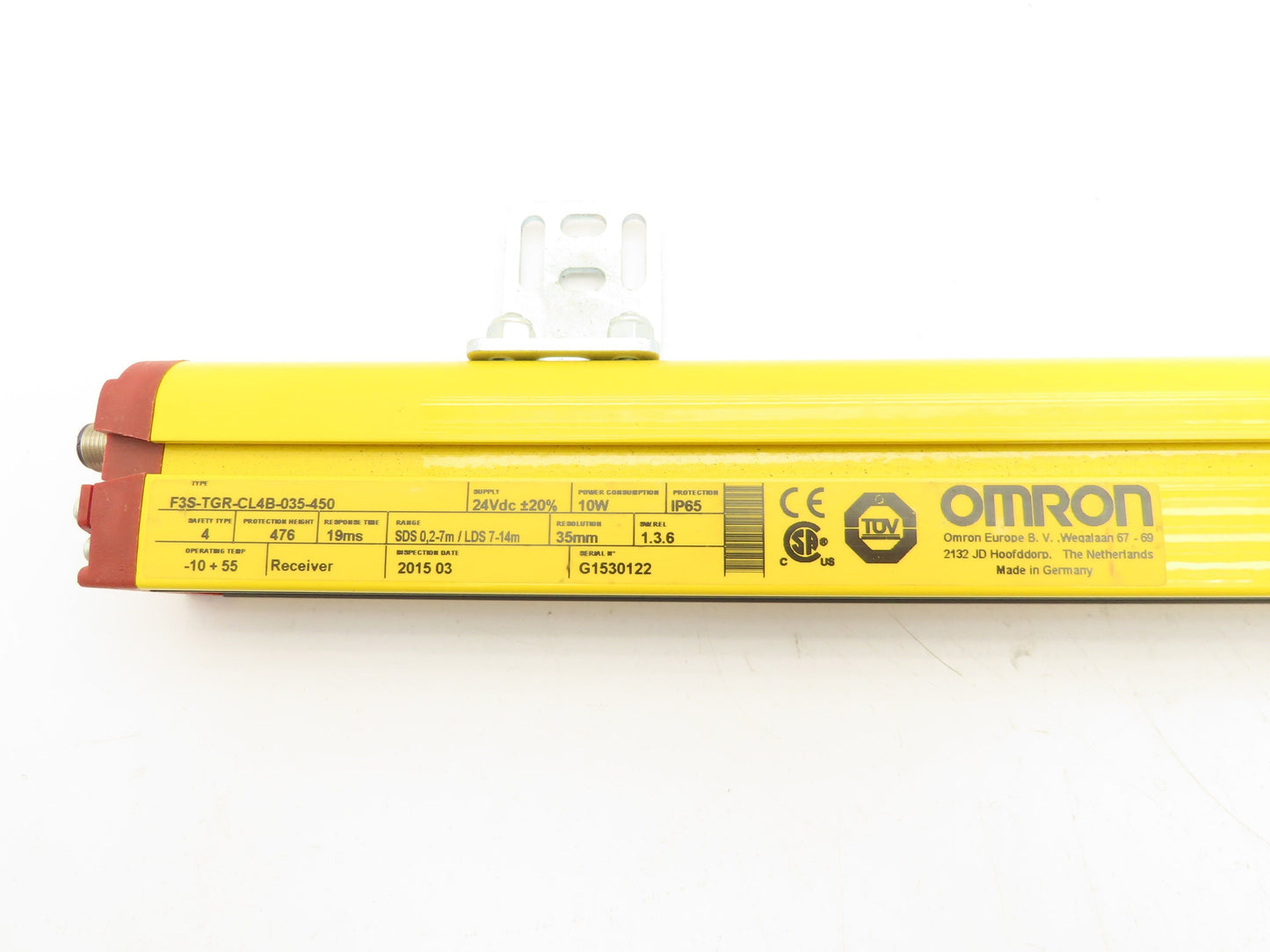 Omron F3S-TGR-CL4B-035-450 Hand Protection Safety Light Curtain Receiver 450mm