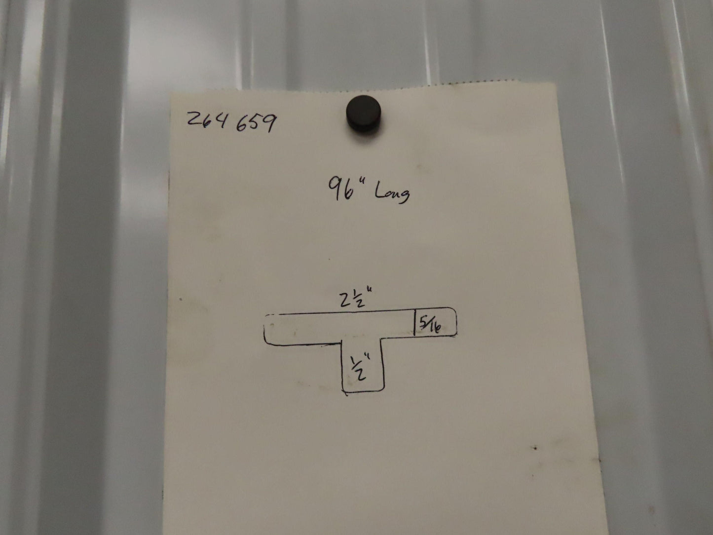 Press Brake Die 96" Long 2-1/2" Wide Flat 5/16" Thick 1/2" Tang