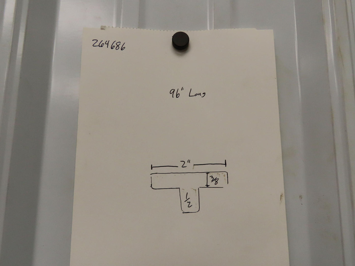 Press Brake Die 96" Long 2" Wide Flat Die 3/8" Thick 1/2" Tang