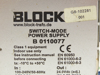 Block B 0110077 Switching Mode Power Supply Module IN 240V OUT 24V Lot of 2