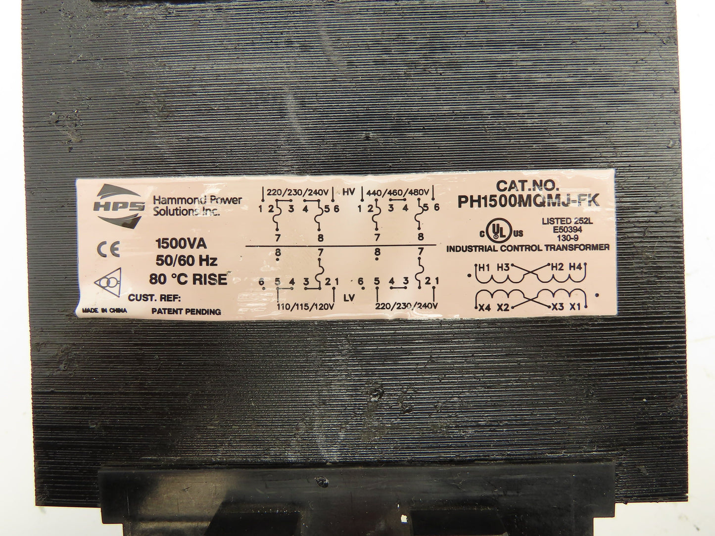 Hammond PH1500MQMJ-FK Industrial Control Transformer 1500VA 120/240V 240/480V