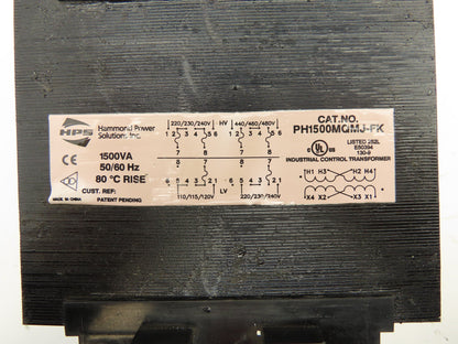 Hammond PH1500MQMJ-FK Industrial Control Transformer 1500VA 120/240V 240/480V