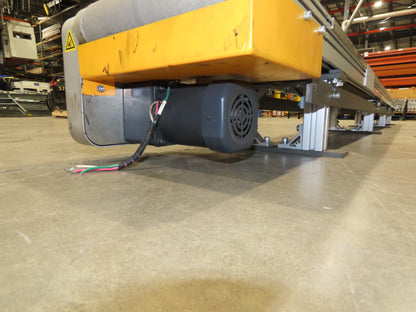 Misumi CVSF-200 Low Profile 8" Belt Conveyor 11' 6"L 230V 3PH End Drive 175fpm