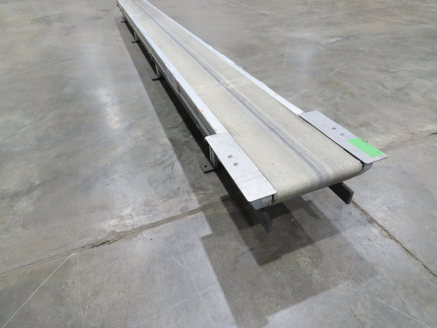 Misumi CVSF-200 Low Profile 8" Belt Conveyor 11' 6"L 230V 3PH End Drive 175fpm