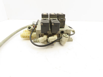 SMC VFR2200-5FZ Pneumatic Solenoid Valve Assembly Manifold 2 Double 1 Single
