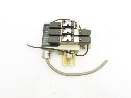 SMC VFR2200-5FZ Pneumatic Solenoid Valve Assembly Manifold 2 Double 1 Single