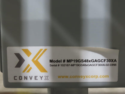 ConveyX 52"x 20' MDR Motorized Roller Conveyor 48"BF Manual Drive Thru Gate 115V
