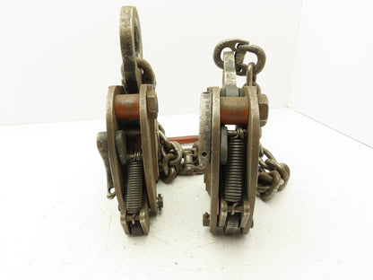 Renfroe Model TL 1 Ton Plate Lifting Clamps 1" to 1-1/2" Grip 2-Leg Chain Sling