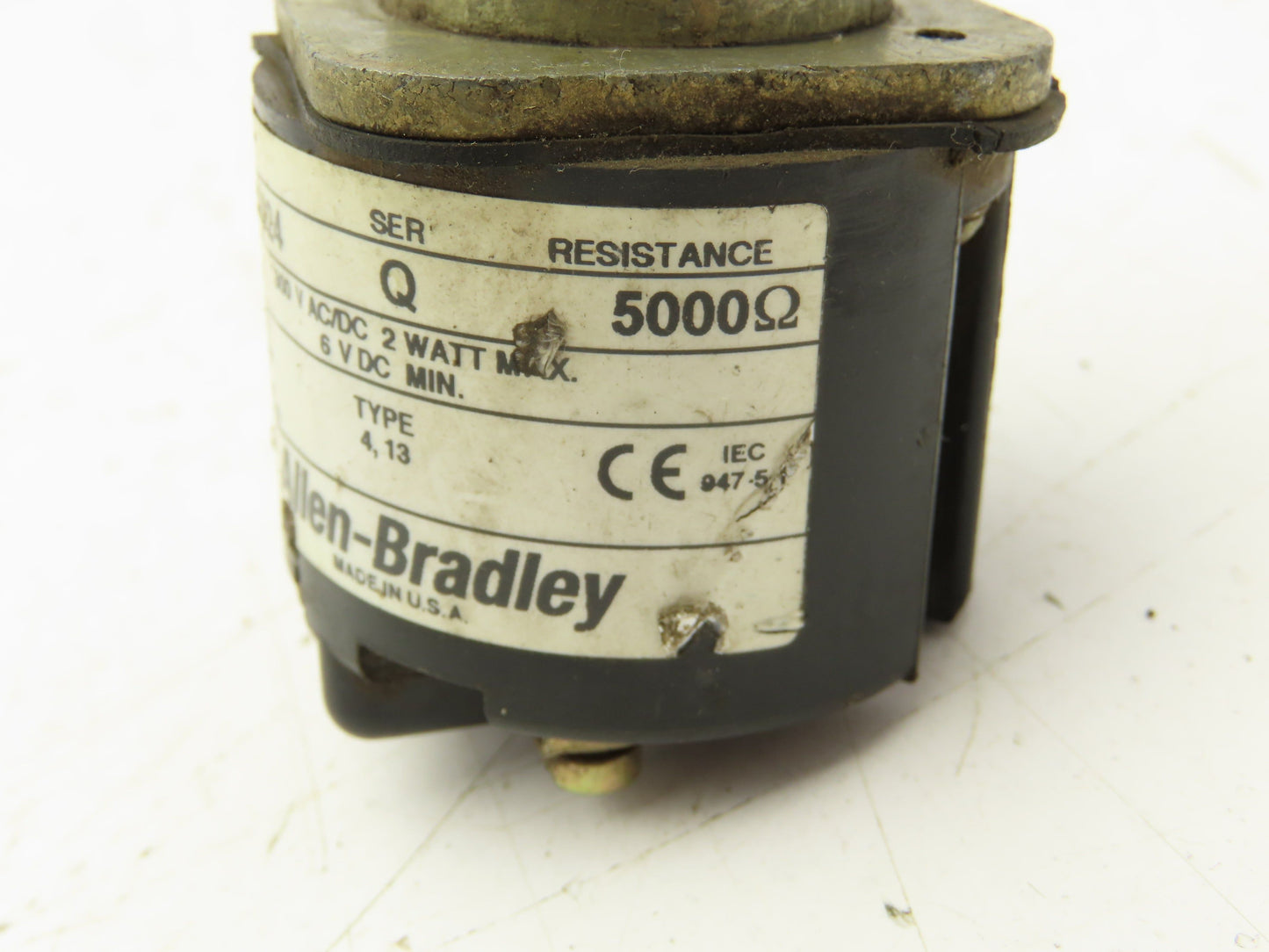 Allen Bradley 800T-U24 Potentiometer 500O Resistance Series Q 30mm Switch