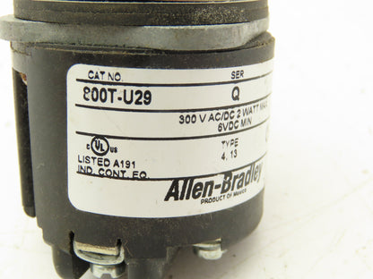 Allen Bradley 800T-U29 Potentiometer Switch 30mm 10K Ohm