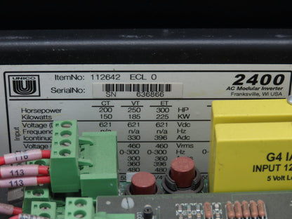 Unico AC Modular Inverter Drive 300HP 3Ph 460V 112642 ECL0