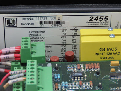 Unico 2455 DC Modular Amplifier Drive 150HP 3Ph 500V 112721 ECL1