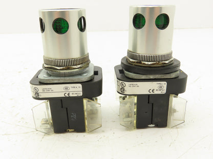Allen Bradley 800T-QA24GD1 Green Illuminated Push Button 30mm Lot of 2