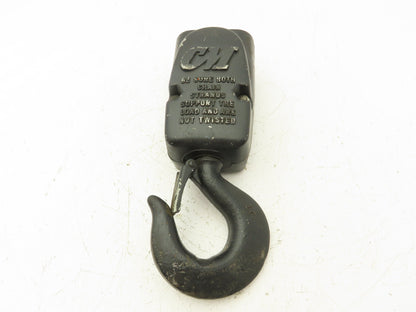 CM Lodestar 2 Ton Lower Hook Block Assembly Double Chain Black 627-860