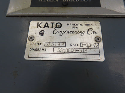 Allen Bradley 709-GAB1 Motor Starter 400Hp 480V NEMA Size 6 Kato Engineering