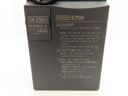 Mitsubishi Electric FR-E720-0.1K Freqrol E700 VFD Drive 1/8HP 3PH 240V