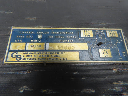 GS Y5000 Hevi-Duty Industrial Control Transformer 240/480V 120V 5KVA