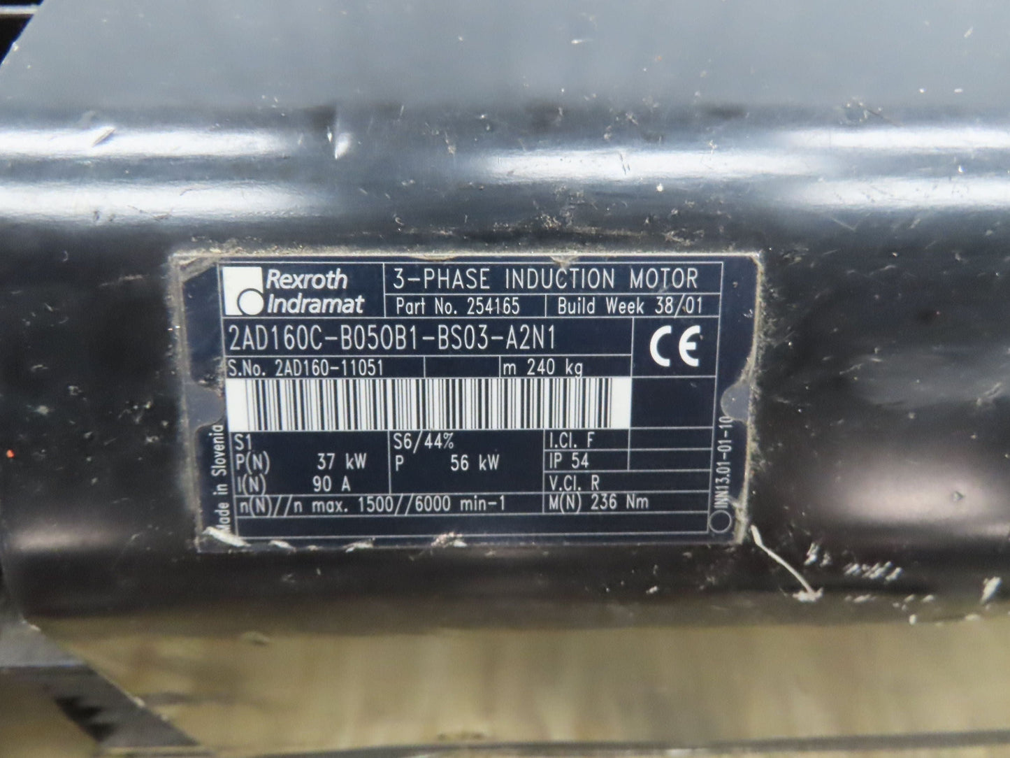 Rexroth Indramat 2AD160C-B050B1-BS03-A2N1 AC Spindle Servo Motor 37kw 6000RPM