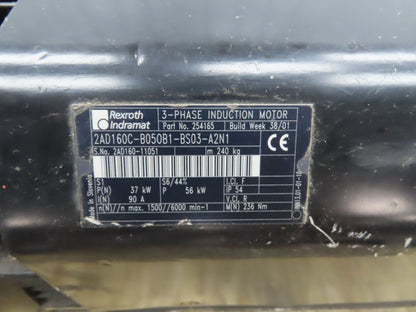 Rexroth Indramat 2AD160C-B050B1-BS03-A2N1 AC Spindle Servo Motor 37kw 6000RPM