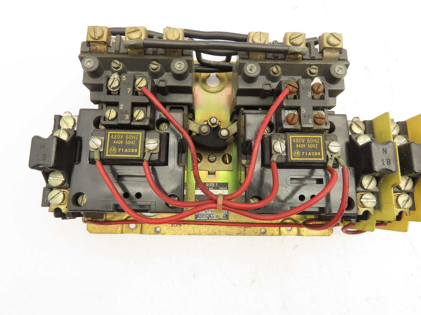 Allen Bradley 705-B0D731 NEMA Size 1 Reversing Motor Starter 3Ph 10HP 480V Coil