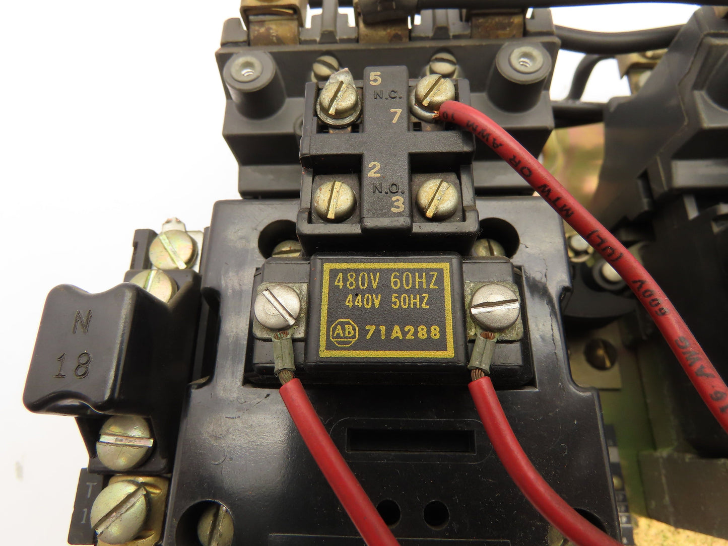 Allen Bradley 705-B0D731 NEMA Size 1 Reversing Motor Starter 3Ph 10HP 480V Coil