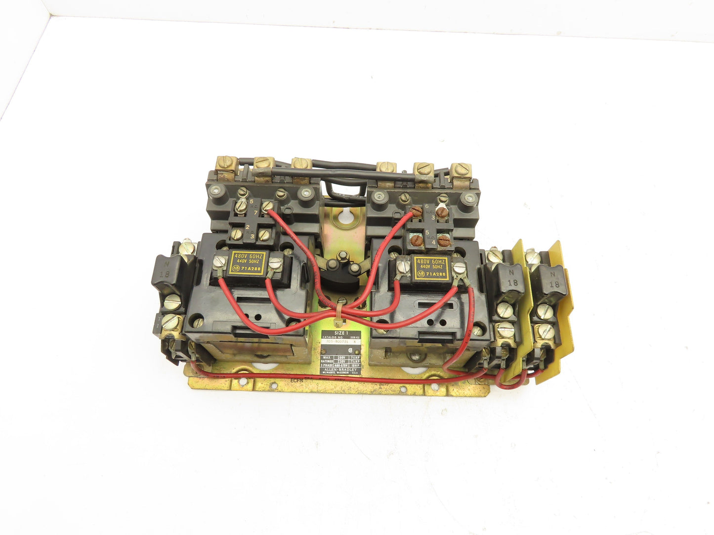 Allen Bradley 705-B0D731 NEMA Size 1 Reversing Motor Starter 3Ph 10HP 480V Coil