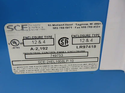 Saginaw SCE-24EL1608LP-10 Electrical Enclosure Control Panel 24x16x8" Blue