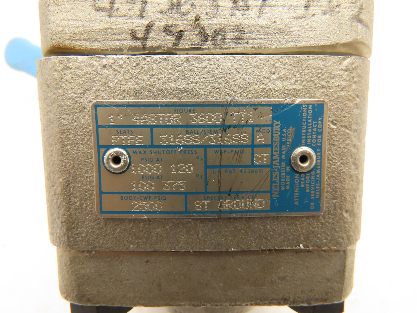 Neles Jamesbury 4ASTGR 3600 TT1 Stainless Manual Ball Valve 1" NPT Threaded