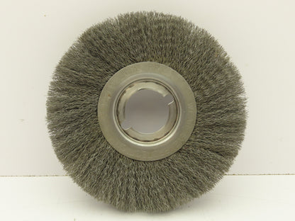 Gornell MSFS Face Crimp Wire Brush Wheel 9" OD 2" ID Bore Fine 0.005" 3600 RPM