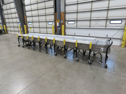 ConveyX 30"x 17'-30' Expandable Powered Roller Flex Conveyor Portable 115V