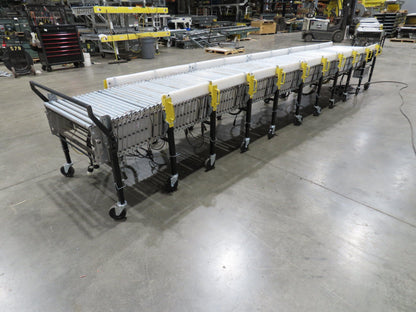 ConveyX 30"x 17'-30' Expandable Powered Roller Flex Conveyor Portable 115V