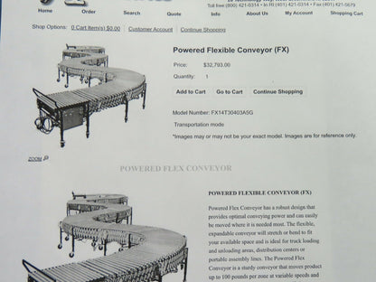 ConveyX 30"x 17'-30' Expandable Powered Roller Flex Conveyor Portable 115V