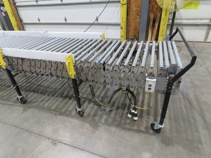 ConveyX 30"x 17'-30' Expandable Powered Roller Flex Conveyor Portable 115V