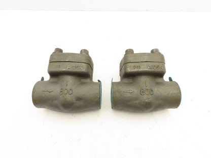 Sharpe 24834 Piston Check Valve Class 800 Steel 1" FNPT Threaded  Lot of 2