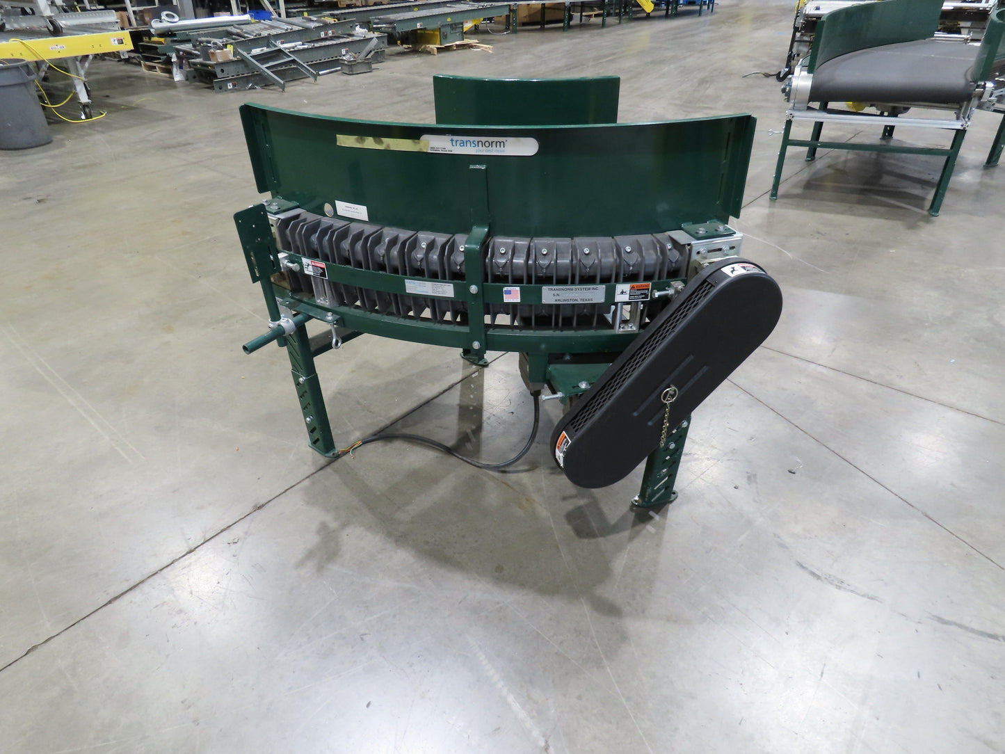 Transnorm TS1500/100 60° LH Curve 24" Belt Conveyor 210 FPM Belt Drive 460V 3PH