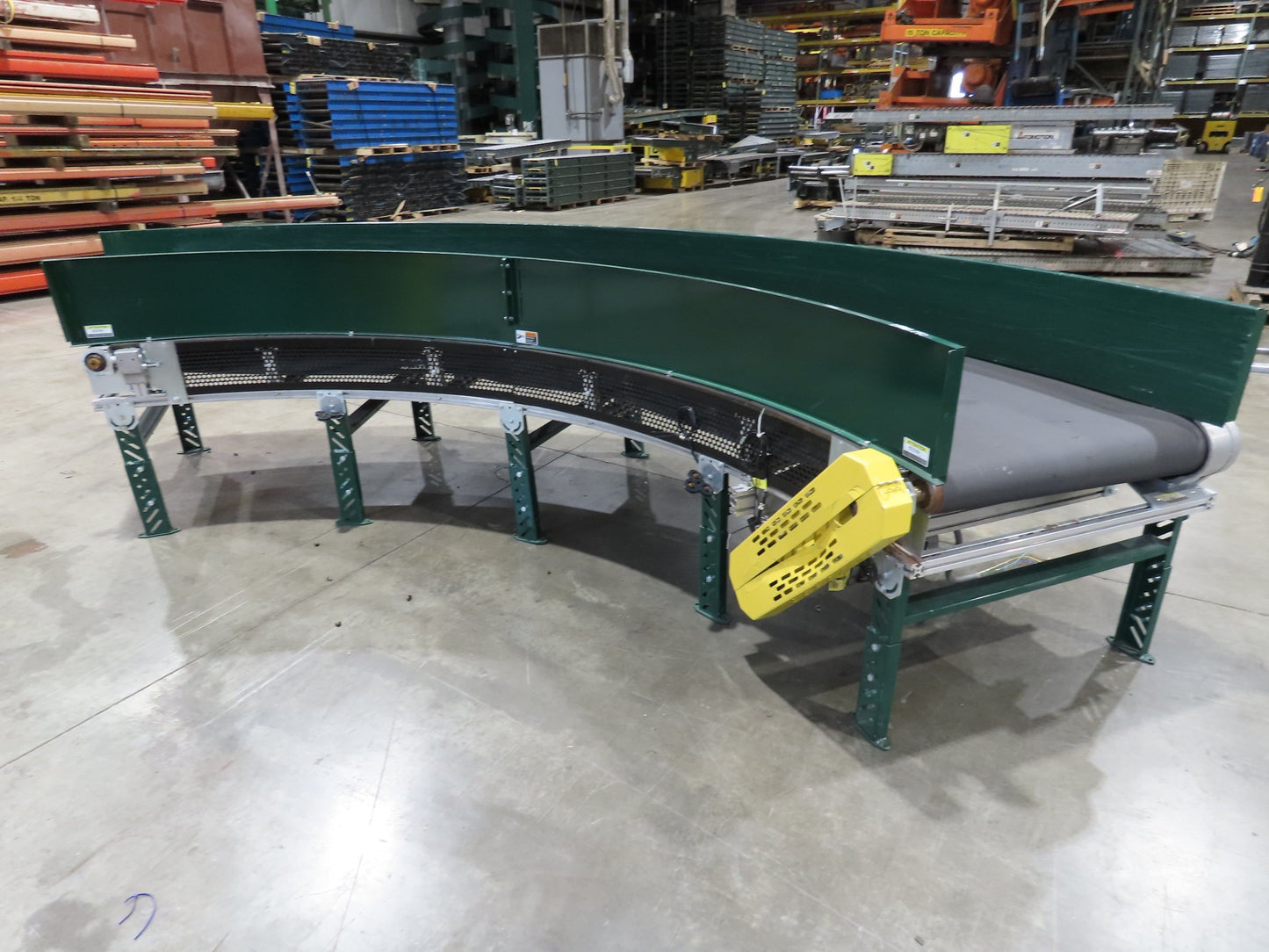 Transnorm TS1500/140 90° RH Curve 32" Belt Conveyor 420 FPM Belt Drive 460V 3PH