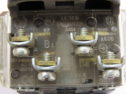 Allen Bradley 800T-FXQH2R Red Illuminated Push/Pull Button 30mm