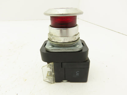 Allen Bradley 800T-FXQH2R Red Illuminated Push/Pull Button 30mm